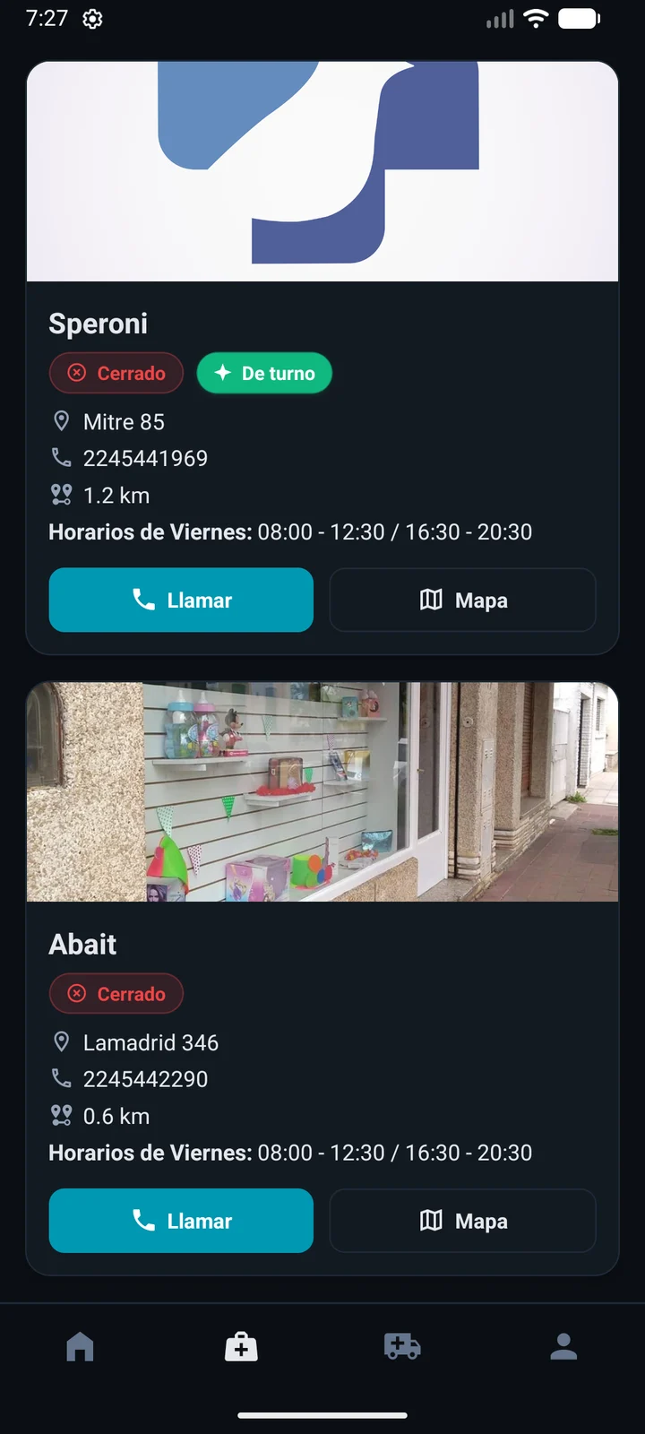 BenFarma - Pantalla de farmacias